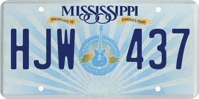 MS license plate HJW437