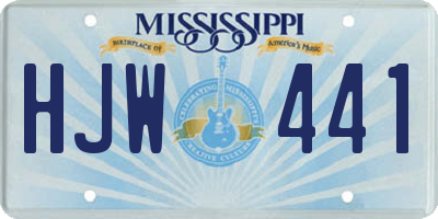 MS license plate HJW441