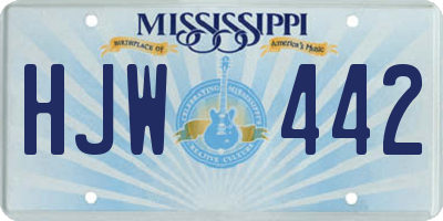 MS license plate HJW442