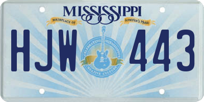 MS license plate HJW443