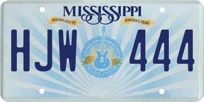 MS license plate HJW444