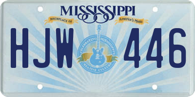MS license plate HJW446