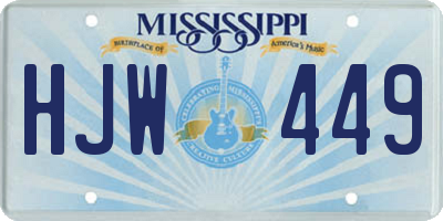 MS license plate HJW449