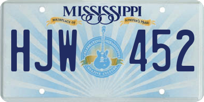 MS license plate HJW452