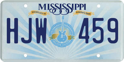 MS license plate HJW459