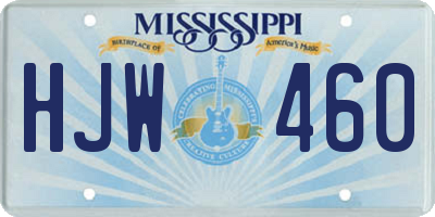 MS license plate HJW460
