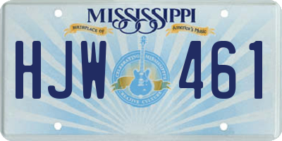MS license plate HJW461