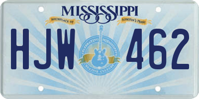 MS license plate HJW462