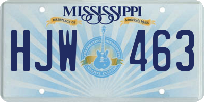 MS license plate HJW463