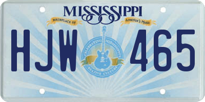 MS license plate HJW465