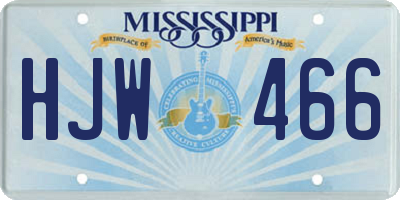 MS license plate HJW466