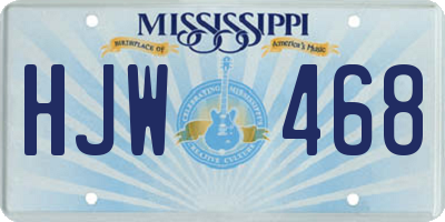 MS license plate HJW468