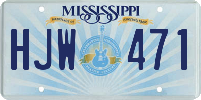 MS license plate HJW471