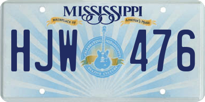 MS license plate HJW476