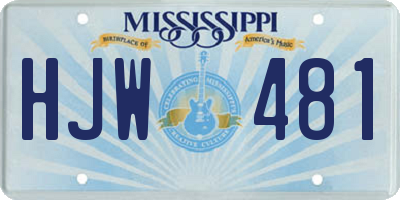 MS license plate HJW481
