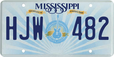MS license plate HJW482