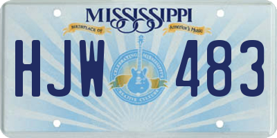 MS license plate HJW483