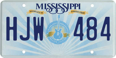 MS license plate HJW484