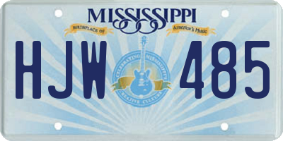 MS license plate HJW485