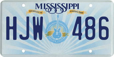 MS license plate HJW486