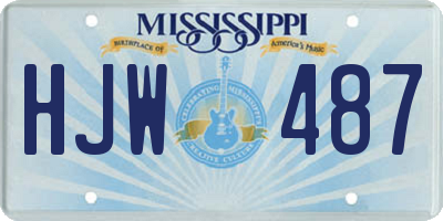 MS license plate HJW487