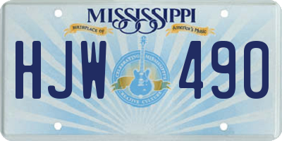 MS license plate HJW490