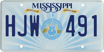 MS license plate HJW491