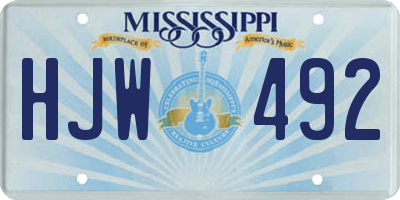 MS license plate HJW492