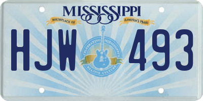 MS license plate HJW493