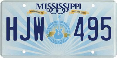MS license plate HJW495