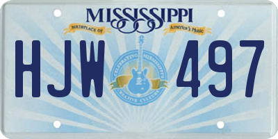 MS license plate HJW497