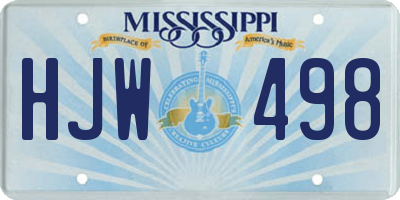 MS license plate HJW498