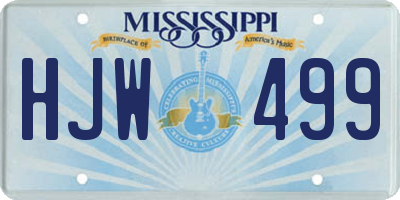 MS license plate HJW499