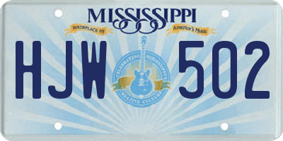 MS license plate HJW502