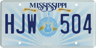 MS license plate HJW504