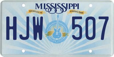 MS license plate HJW507