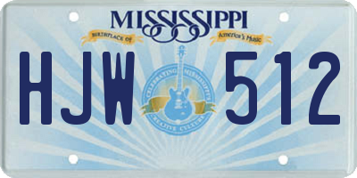 MS license plate HJW512