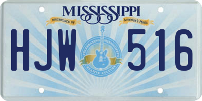 MS license plate HJW516