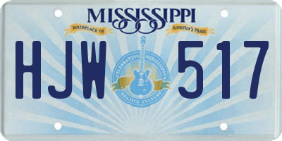 MS license plate HJW517