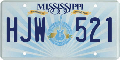 MS license plate HJW521