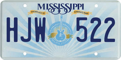 MS license plate HJW522