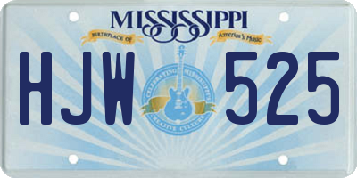 MS license plate HJW525
