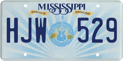 MS license plate HJW529