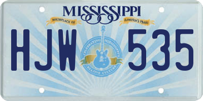 MS license plate HJW535