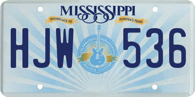 MS license plate HJW536