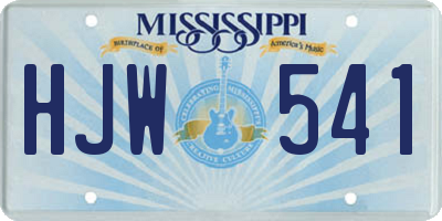 MS license plate HJW541
