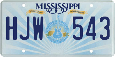 MS license plate HJW543