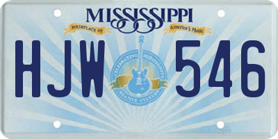 MS license plate HJW546
