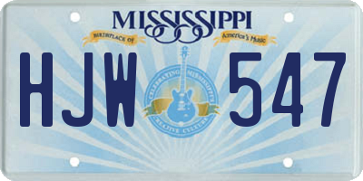 MS license plate HJW547
