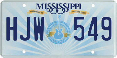 MS license plate HJW549